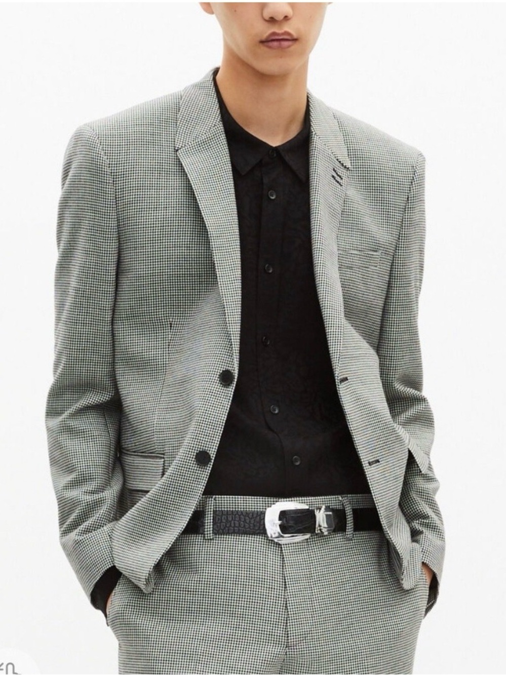 The Kooples Grey Houndstooth Blazer, NWT, Men’s FR/EU 44 ≈ US 34
